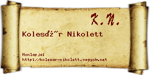 Kolesár Nikolett névjegykártya