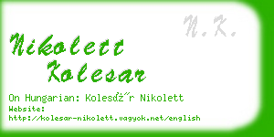 nikolett kolesar business card